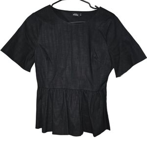 Kate Spade Black Peplum‎ Short Sleeve Blouse